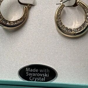 Gallery Gold Hoop Earrings with Swarovski Crystals